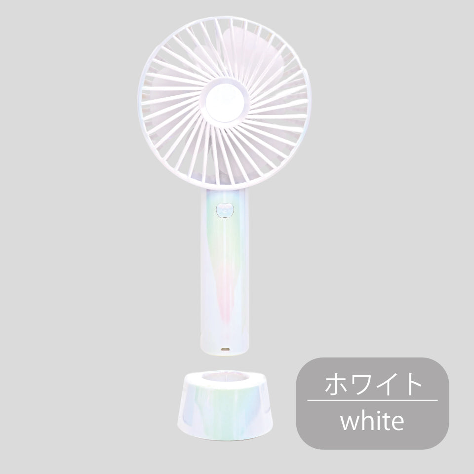 静音パワフルファン 超軽量で3段階風量 ハンディ扇風機｜WINSY ハンディファンオーロラ｜ホワイト