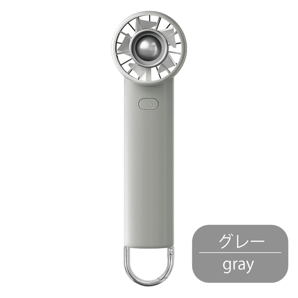 超小型サイズでパワフル送風 3段階風量 ハンディ扇風機｜WINSY ミニターボファン｜グレー