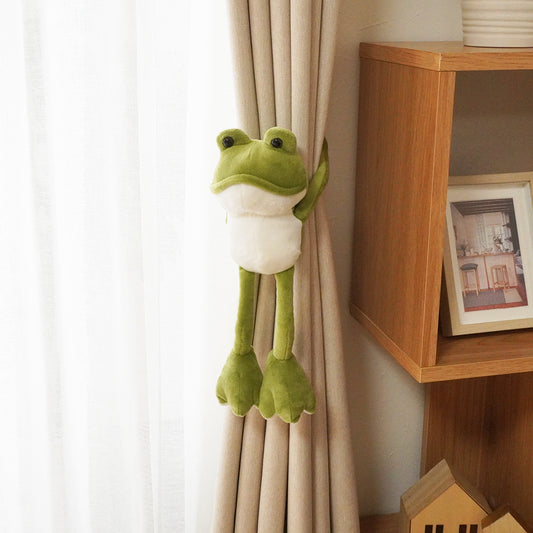 かわいいアニマルデザイン ふんわり癒しのぬいぐるみ型｜ハグハグタッセル フロッグ　使用例