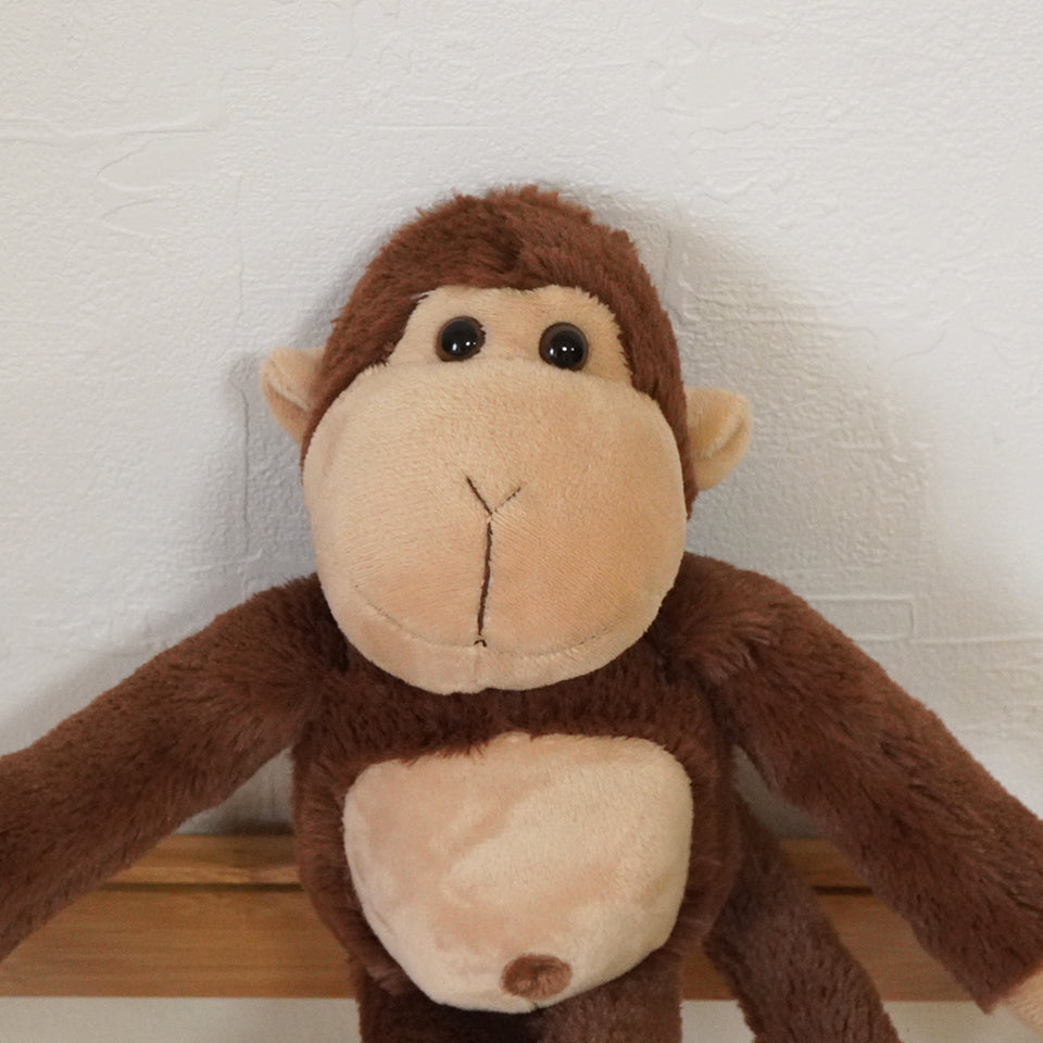 かわいいアニマルデザイン ふんわり癒しのぬいぐるみ型｜ハグハグタッセル モンキー　アップ