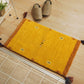 天然素材で温かみを感じるインド製手織りギャッベ イエロー 玄関マットサイズ