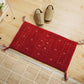 天然素材で温かみを感じるインド製手織りギャッベ レッド 玄関マットサイズ