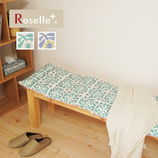 ２way仕様で使えるカラフルな北欧タイル柄ダイニングチェアーベンチカバー グリーン