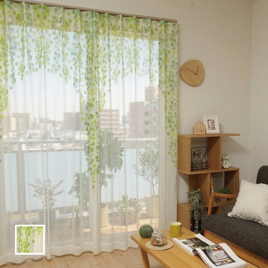 既製｜外から見えにくい木漏れ日デザイン機能性レース｜コモレビレース｜部屋全体