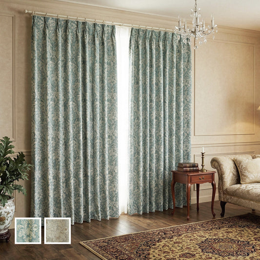 重厚感あるクラシカルデザインカーテン クラシックなインテリアに統一感がでるダマスク柄