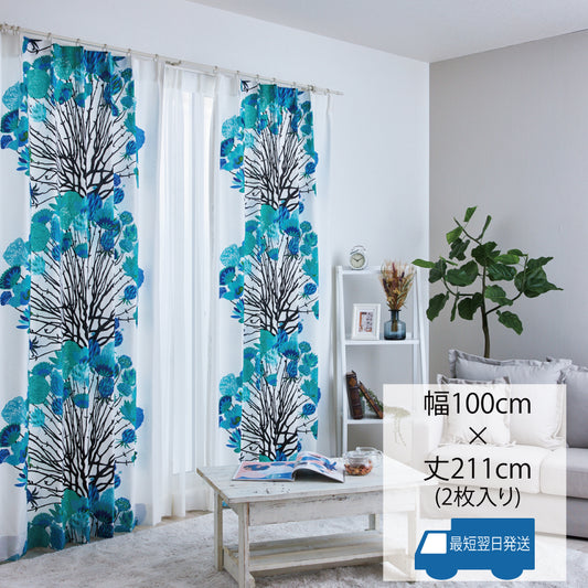 「クッカ」は、フィンランド語で5月1日の花を表す祝日をイメージした北欧デザインのカーテン