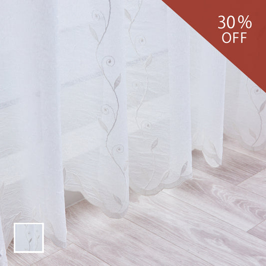 オーダー｜サンレジャン定番  シームレス刺繍レースカーテン｜マーシー トルコ刺繡　30％OFF