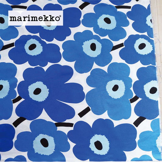 marimekko-ピエニウニッコ-生地売りブルー