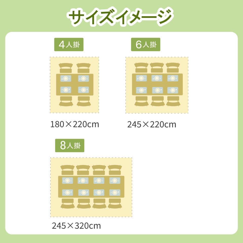 サイズ毎のイメージ