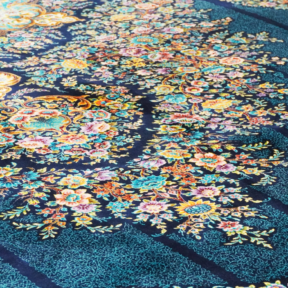 モダールレーヨンラグ 最高級密度450万ポイント（450万ノット）高密度パイルのクラシックデザイン