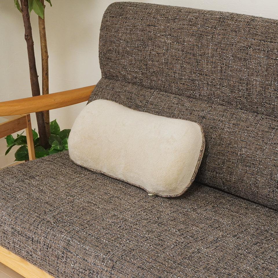 あったかやわらか起毛素材の杢調フレンネル生地 ｜モクシ― ごろ寝ピロー　ベージュ