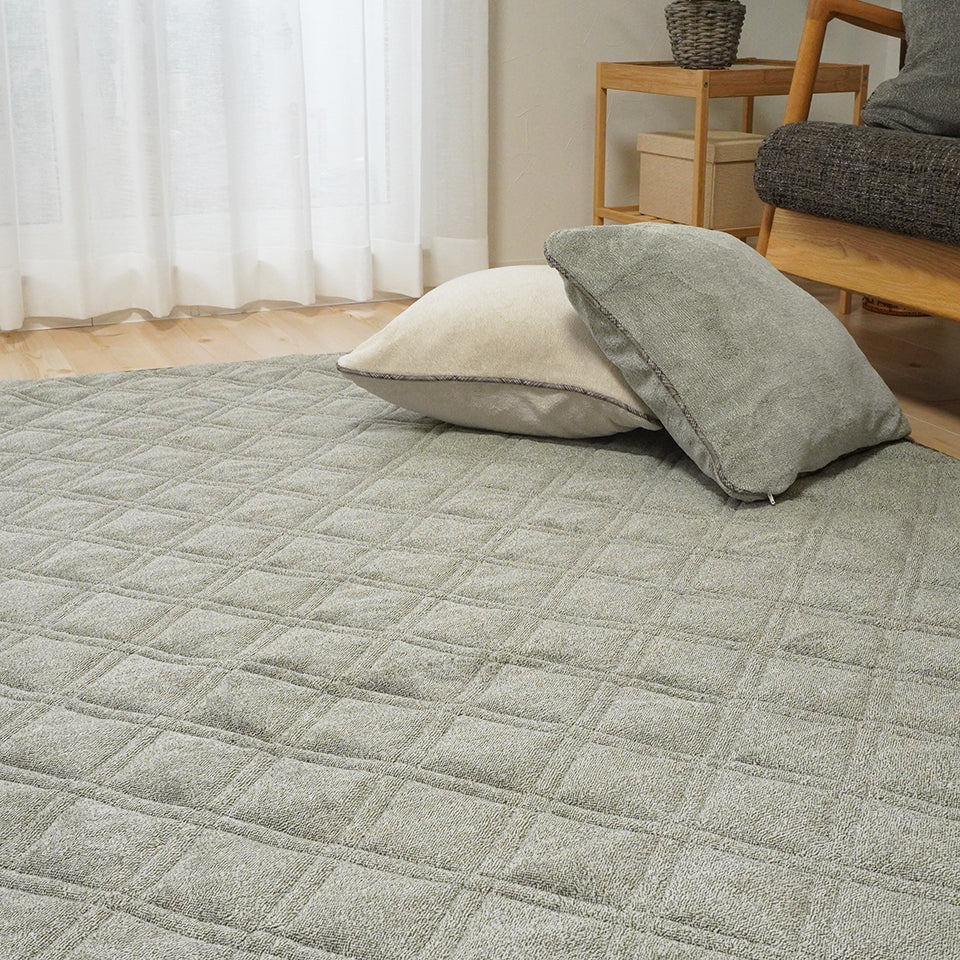あったかやわらか起毛素材の杢調フレンネル生地 ｜モクシー キルトラグマット　全体２