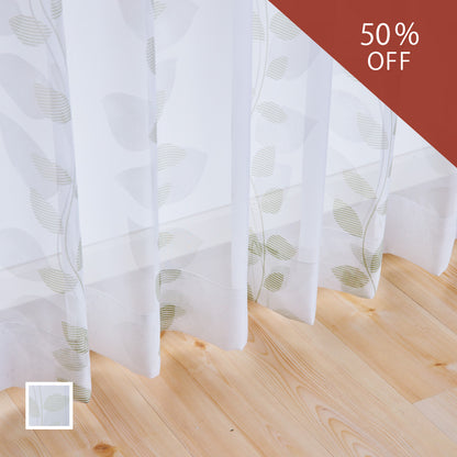 レースカーテン　モンス（グリーン）-1