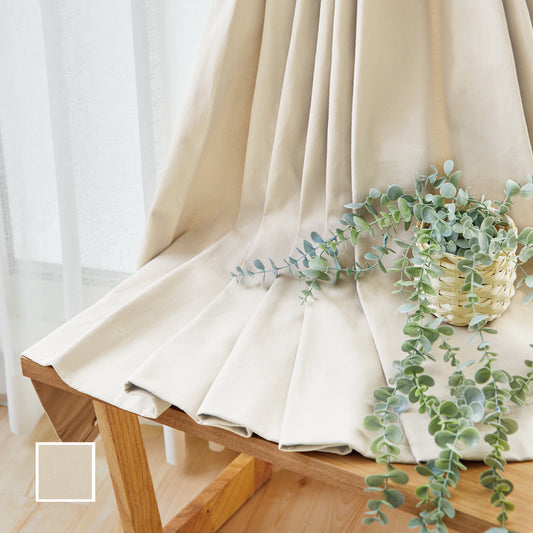 オーダー｜綿100％ 天然素材のふんわり色ナチュラルカーテン｜ナチュリエ｜コットン100%-アイボリー