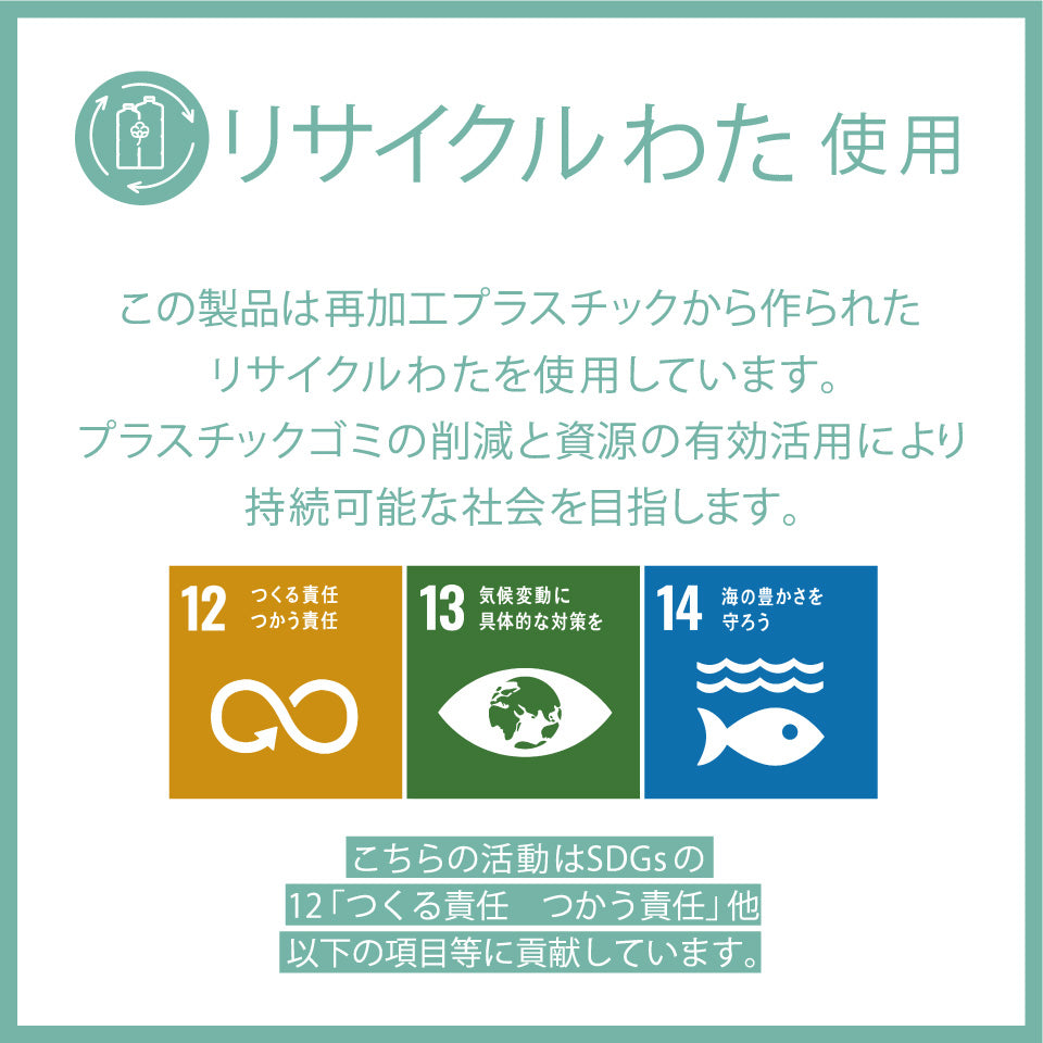 SDGs リサイクルわたを使用した環境にやさしいペットベッド