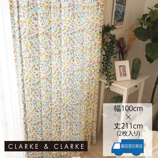 可憐な小花のデザインがおしゃれ、イギリスブランド「CLARKE＆CLARKE」の カーテン
