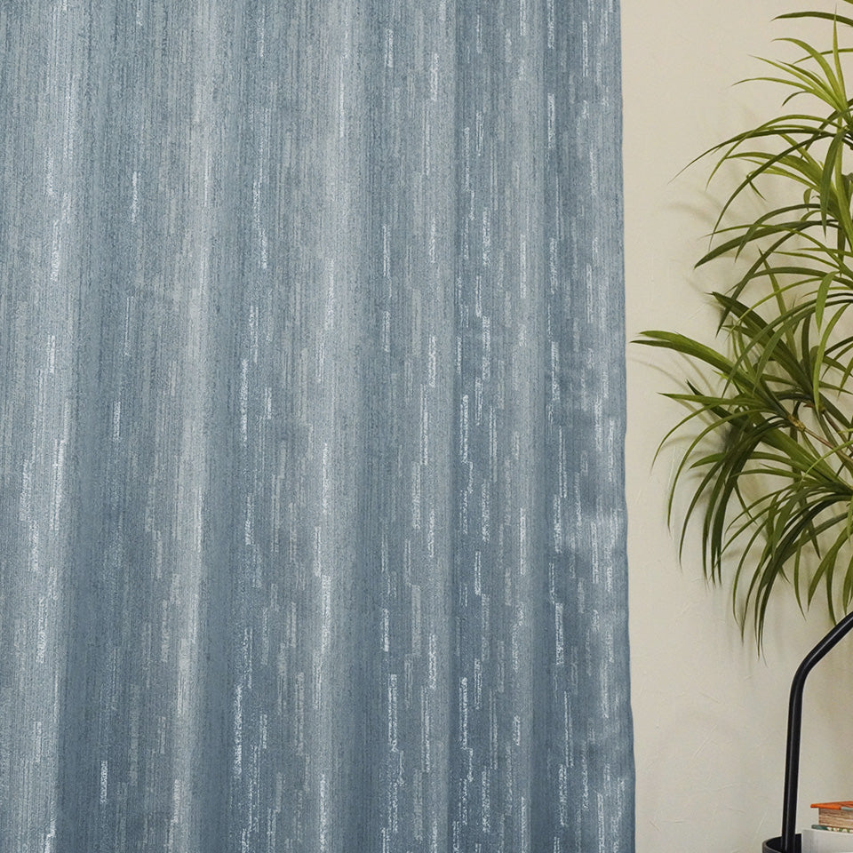 裏地付き遮光1級モダンデザインのシンプルカーテン ネイビー おしゃれな無地調デザイン