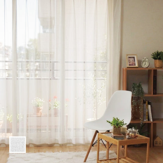 花粉対策＆ミラー機能性無地調レース 無地調の合わせやすいシンプルレースカーテン
