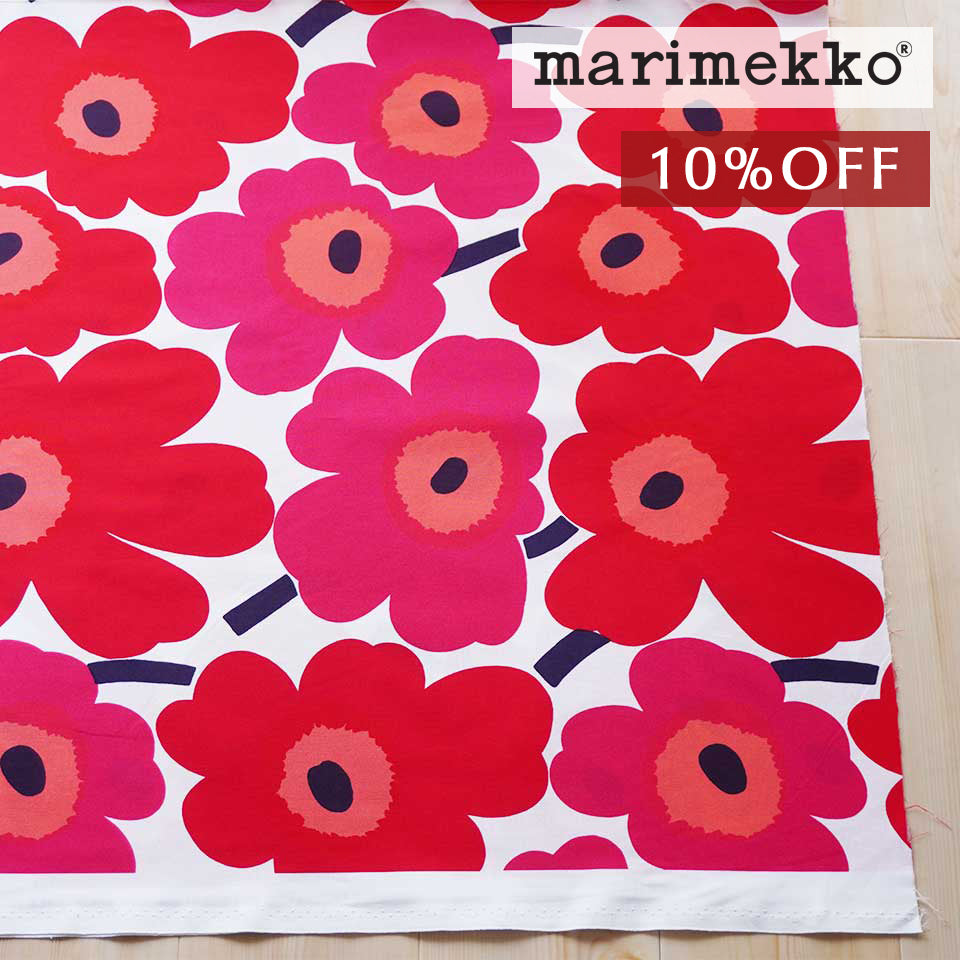 marimekko-ピエニウニッコ-生地売り-レッド1