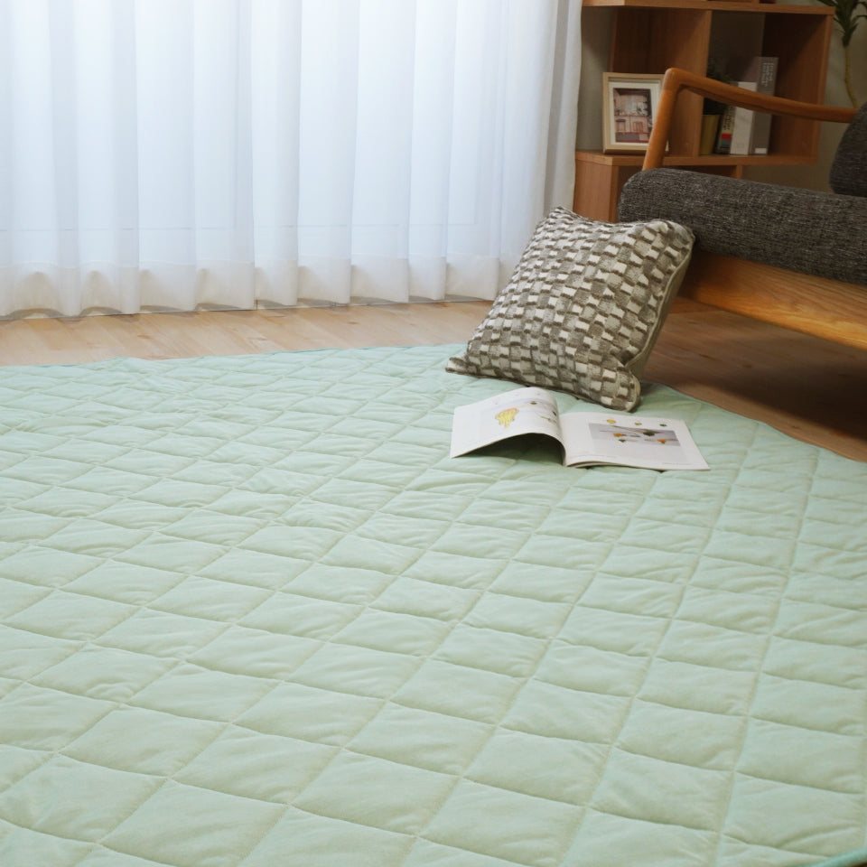 いつでも清潔 ひんやり心地よい冷感生地 涼しげ接触冷感ラグ グリーン