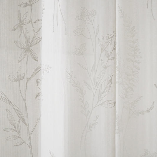 ナチュラルなハーブ柄の遮像・遮熱レース プリントレース