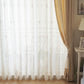 裾に広がるエレガンスな刺繍のレースカーテン 程よい透け感の採光レース