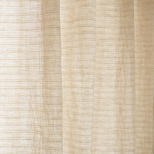 天然素材100% 横ラインのナチュラルカーテン さりげない横ストライプの天然素材カーテン