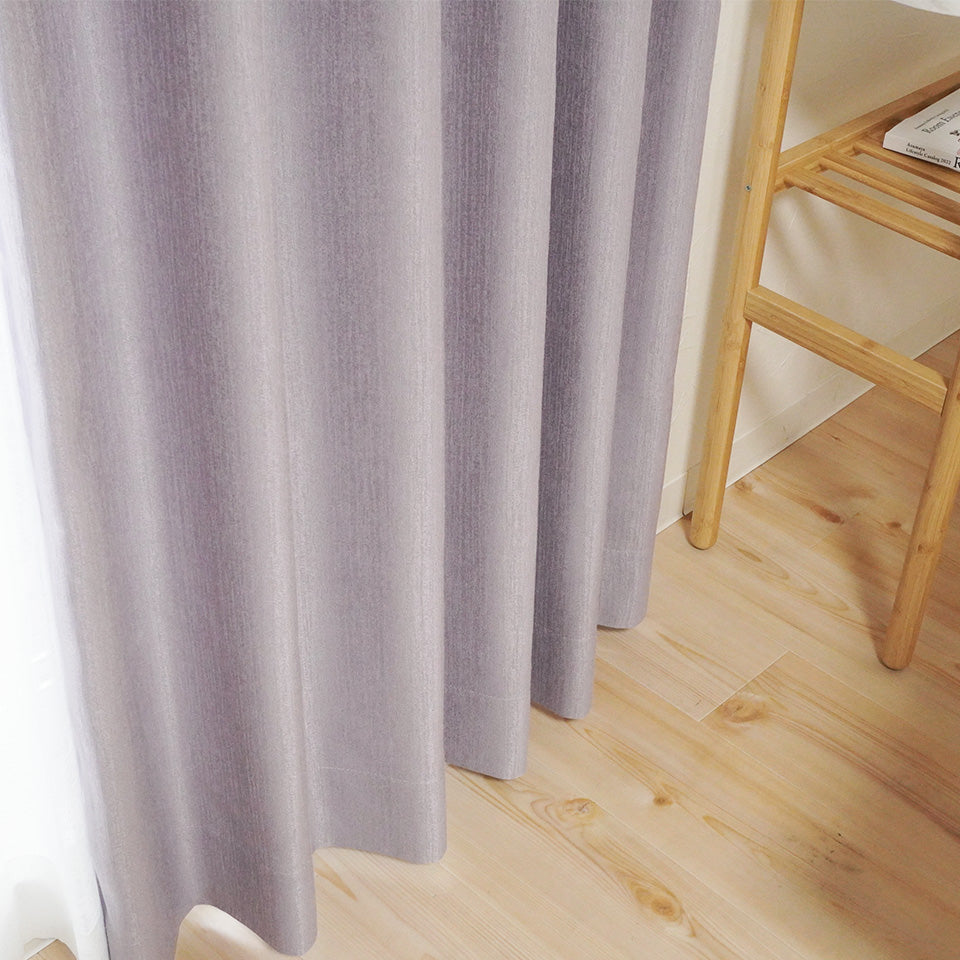 防炎・遮光2級の無地カーテン パープル 形状安定加工
