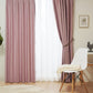 防炎・遮光2級の無地カーテン ピンク 紐タッセル