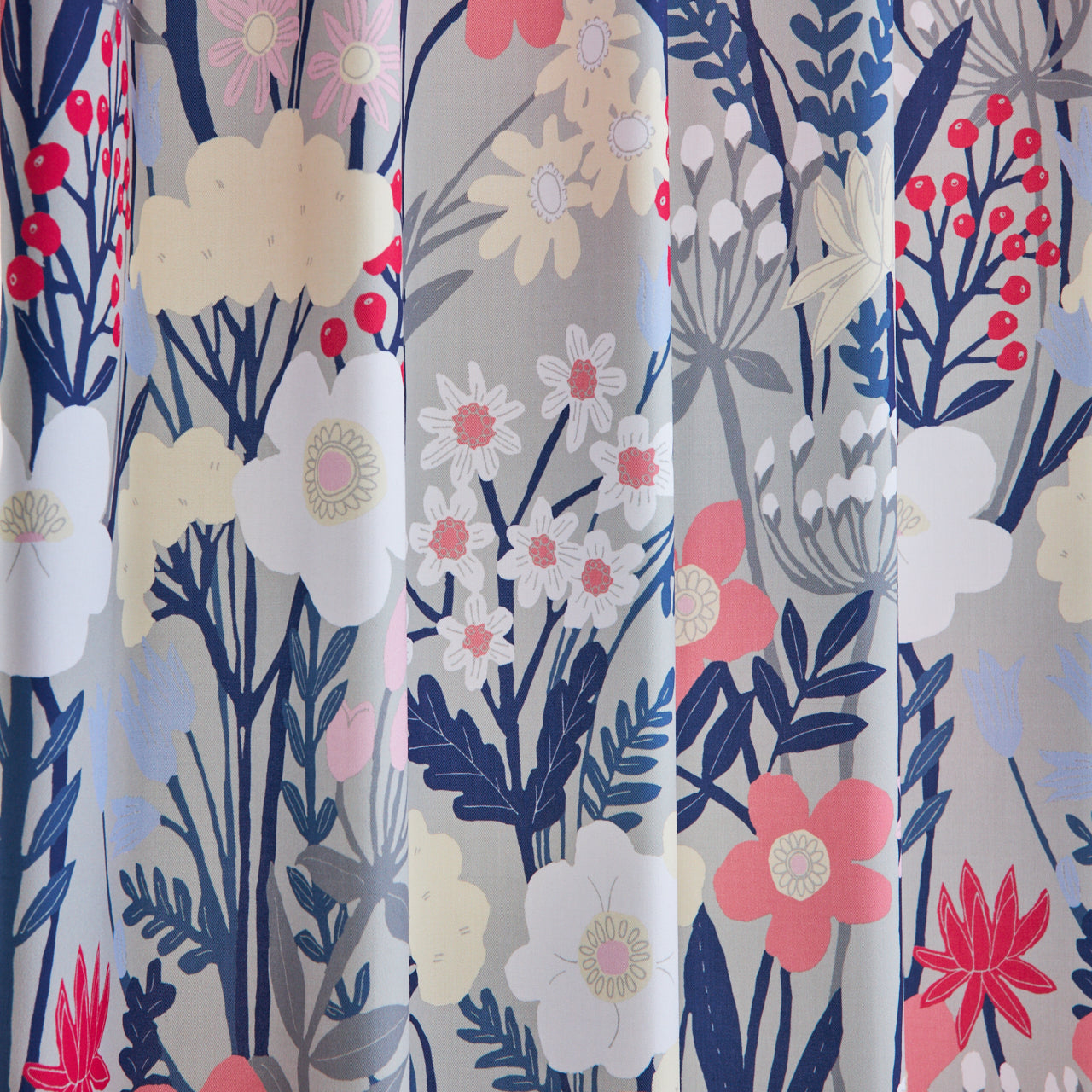 草花のレトロで賑やかな北欧デザインカーテン プリントカーテン