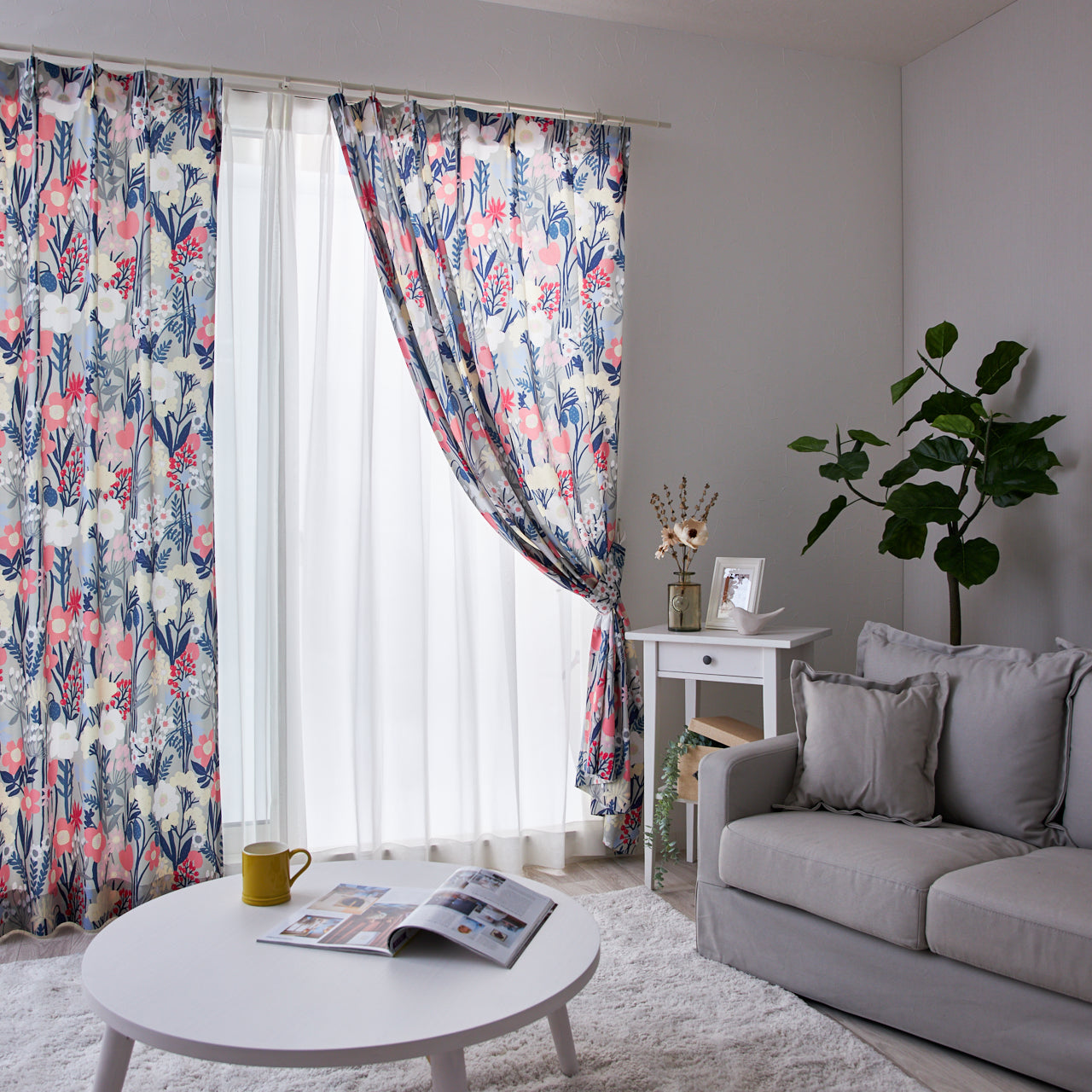草花のレトロで賑やかな北欧デザインカーテン エレガンス北欧スタイル