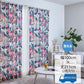 草花が隙間なく描かれた、レトロで賑やかな北欧デザインのカーテン