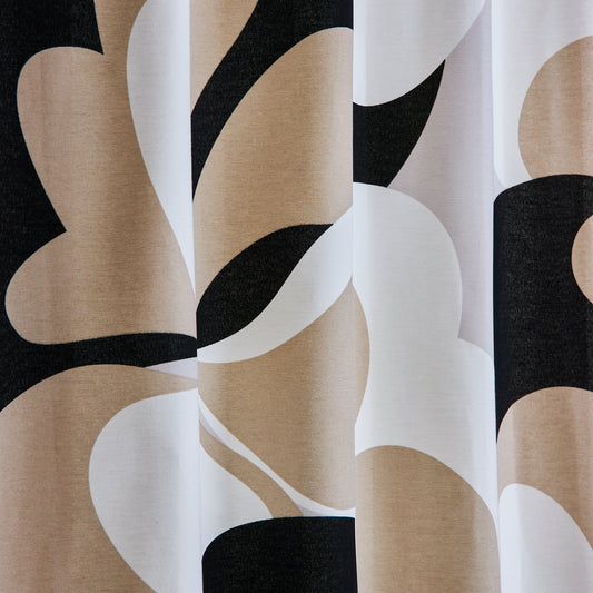 大胆な大柄のフラワーモチーフのモダンカーテン