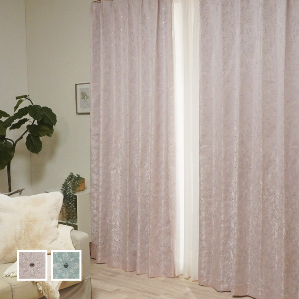 ピンク系-ドレープカーテン