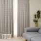 モダンな幾何学模様のラメ糸入りジャガードカーテン グレー