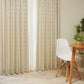 モダンなヘリンボーン柄ラメ糸入りジャガードカーテン アイボリー