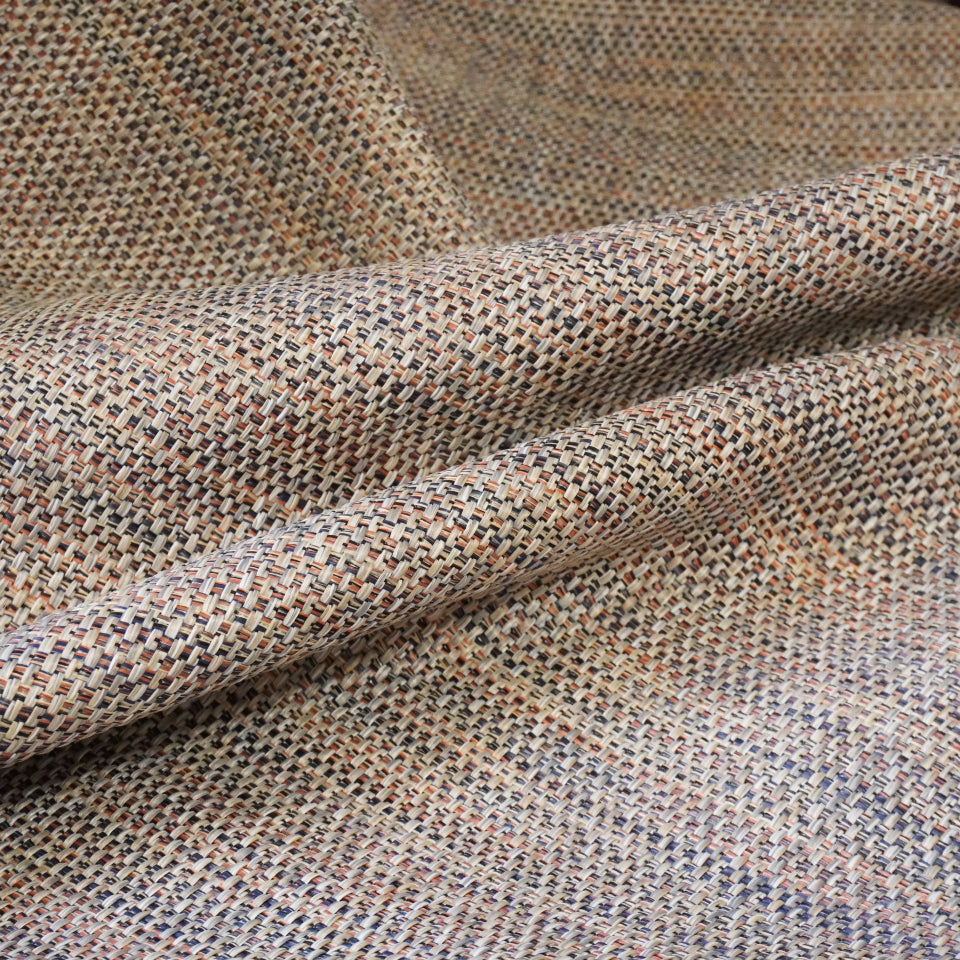 遮光1級 複数の色が混ざり合ったジャガード織 ブラウンのミックス糸