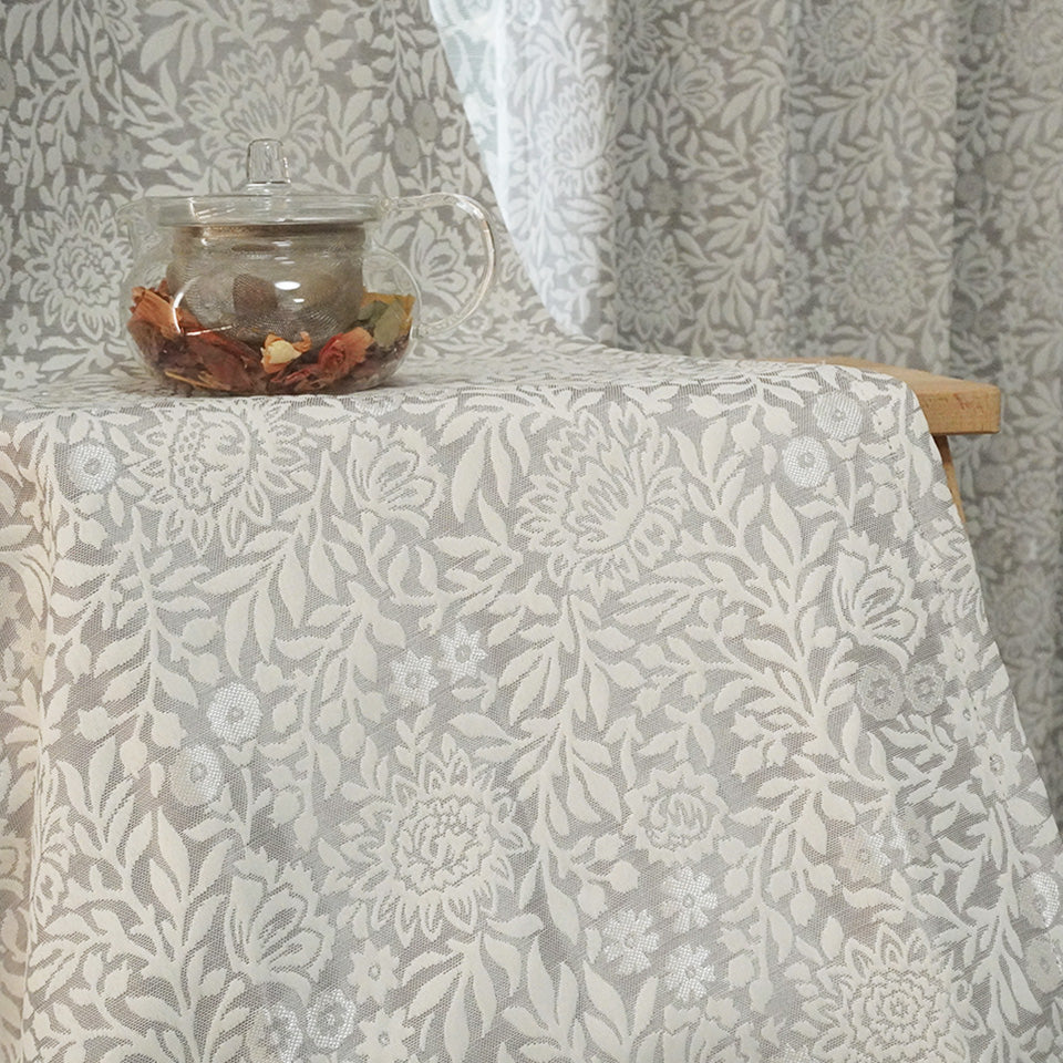 既製｜遮光1級裏地付 繊細な植物モチーフのエレガンス調カーテン