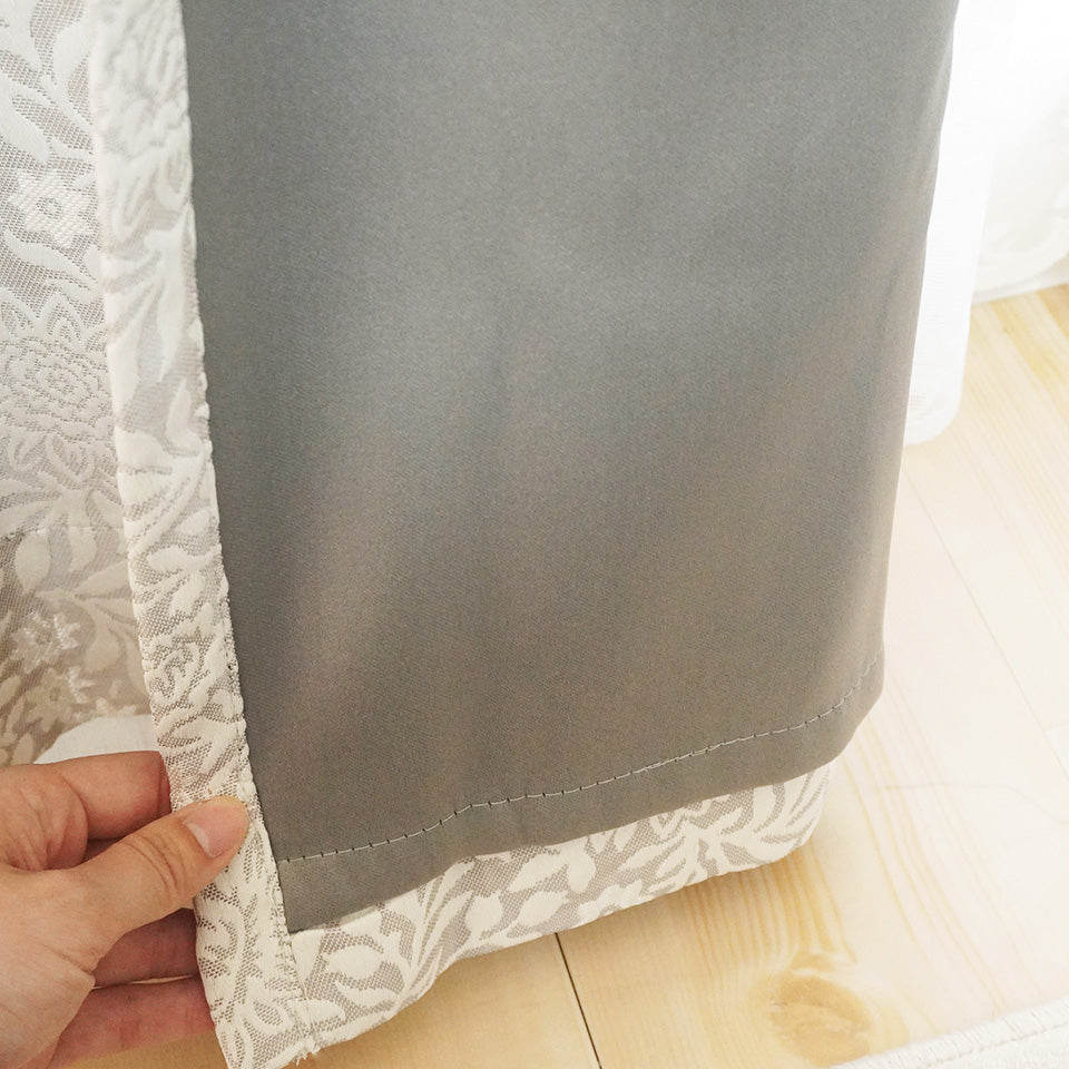 既製｜遮光1級裏地付 繊細な植物モチーフのエレガンス調カーテン